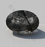 Black Rutilated Quartz Oval Facet