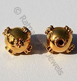 18K ゴールド ラウンド チューブラー 粒状 ビーズ