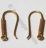 18K ゴールド ツイスト フック イヤー ワイヤー