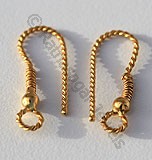 18K ゴールドツイストスレッドイヤーワイヤー