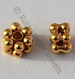 18k 金双花间隔珠