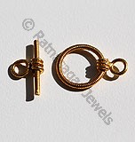 18K ゴールドのシンプルなトグル クラスプ