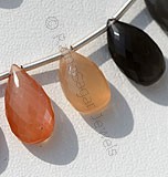Peach Moonstone Flat Pear Briolette