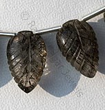 ブラックルチルクォーツ 彫刻葉