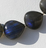 Labradorite Blue Power Heart Plain Beads